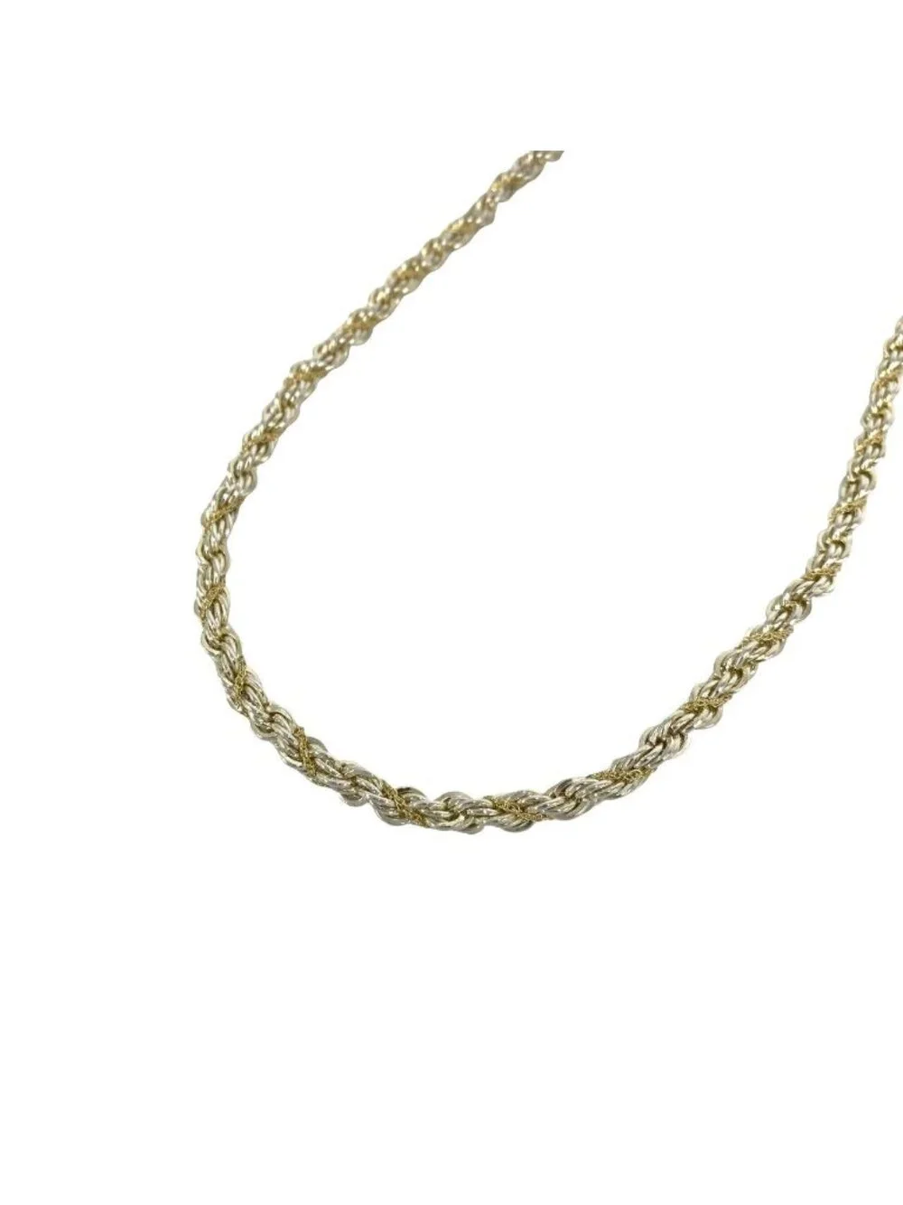 Tiffany & Co Vintage Twisted Rope Necklace Silver Yellow Gold